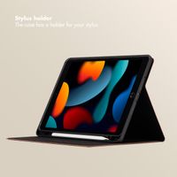 Selencia Sabi Bookcase with Leopard Print Apple iPad 9 (2021) 10.2 inch / iPad 8 (2020) 10.2 inch / iPad 7 (2019) 10.2 inch - Mocha Brown