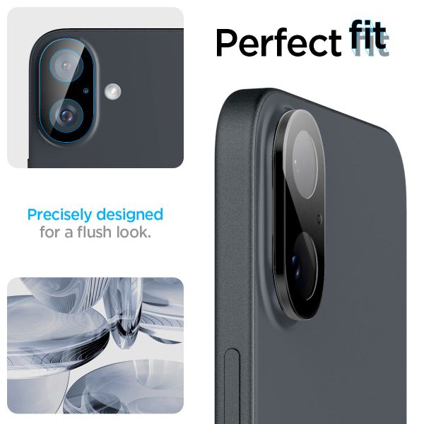 Spigen GLAStR EZ Fit Optik Camera Protector 2 Pack Apple iPhone 16 Plus - Black