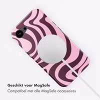 Selencia Vivid Backcover met MagSafe Apple iPhone 16e - Wavy Swirl Pink Plum