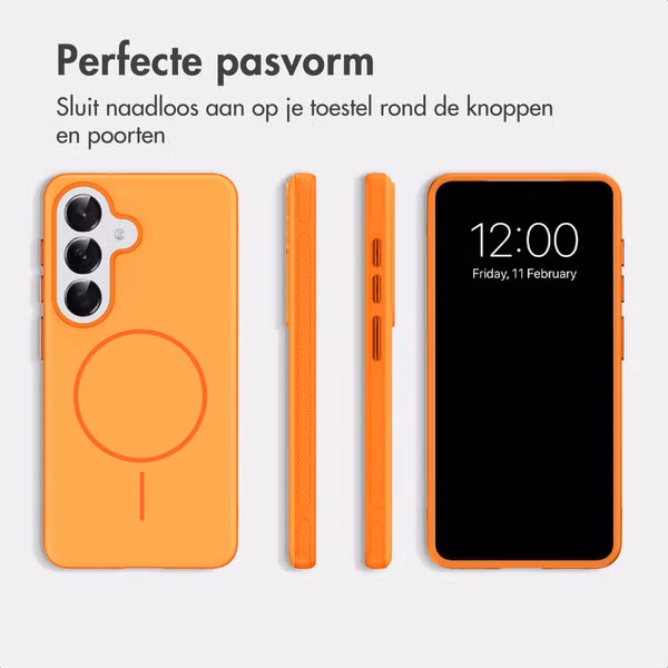 imoshion Color Backcover met Thin MagSafe Ring Samsung Galaxy S25 / S24 - Oranje