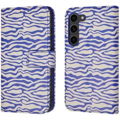 imoshion Design Bookcase Samsung Galaxy S23 - White Blue Stripes