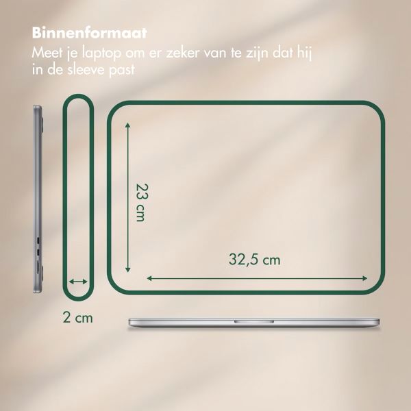 Selencia Corduroy Laptop hoes 13-14 inch - Laptopsleeve - Sage Green