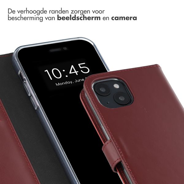 Selencia Echt Leren Bookcase Apple iPhone 13 - Burgundy