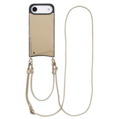 Selencia Nova Telefoonhoes met Koord en Pashouder Apple iPhone Air - Beige