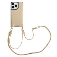Selencia Nova Phone Case with Cord and Card Holder Apple iPhone 14 Pro - Beige