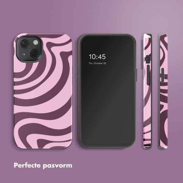 Selencia Vivid Backcover Apple iPhone 13 - Wavy Swirl Pink Plum
