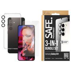 SAFE by PanzerGlass Safe 3-in-1 pack - Hoesje + screenprotector + camera protector Samsung Galaxy S24 - Transparant