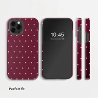 Selencia Vivid Back Cover Apple iPhone 12 (Pro) - Happy Dots Burgundy