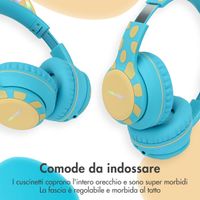 imoshion Draadloze Kinderkoptelefoon Unicorn LED Light - Decibelbegrenzer - Met AUX kabel - Soft Blue / Yellow