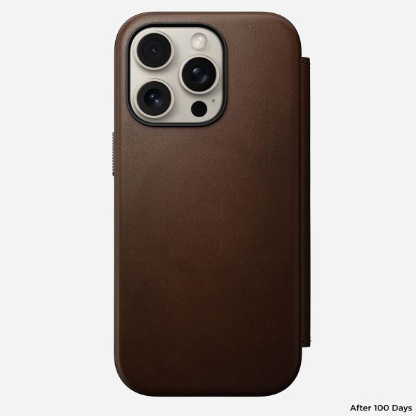 Nomad Modern Leather Folio Bookcase iPhone 16 Pro - Brown