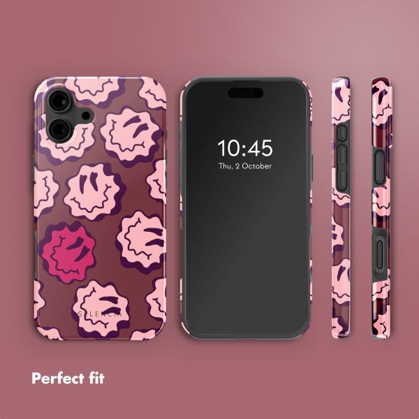 Selencia Vivid Back Cover with MagSafe Apple iPhone 16 - Wavy Smiley Pink