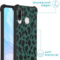 imoshion Design hoesje met koord Huawei P30 Lite - Luipaard - Groen / Zwart