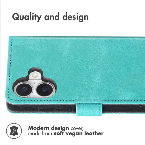 imoshion Bookcase with Strap Apple iPhone 16 - Turquoise