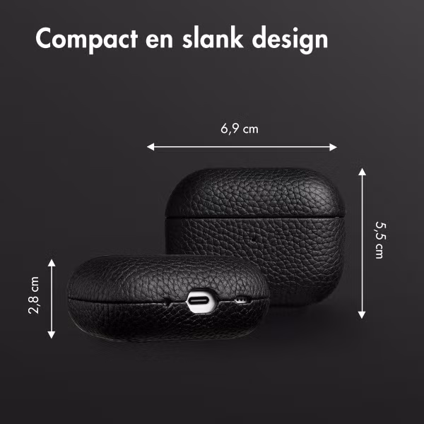Accezz Echt Leren Case Apple AirPods Pro 2 - Zwart