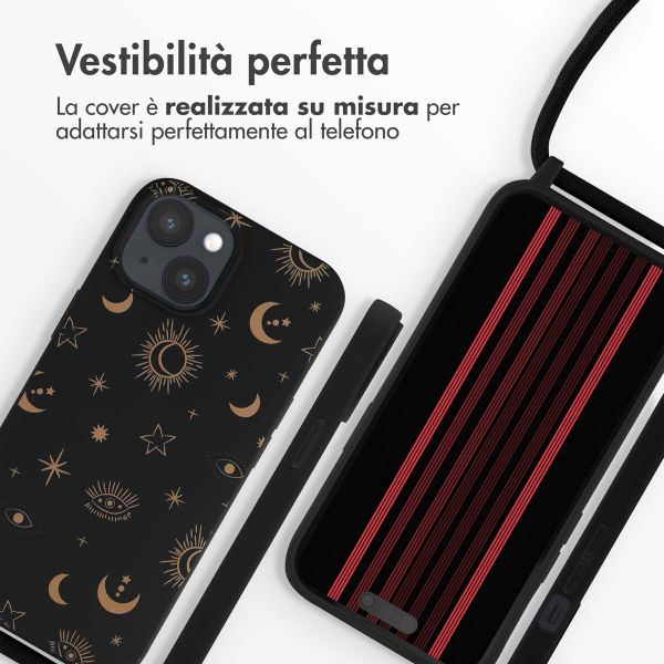 imoshion Siliconen design hoesje met koord Apple iPhone 15 - Sky Black