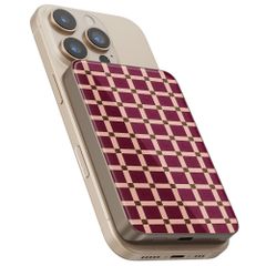 Selencia Vivid Powerbank 5.000 mAh - Draadloze Powerbank - MagSafe en Qi - Desert Gold / Check This Burgundy