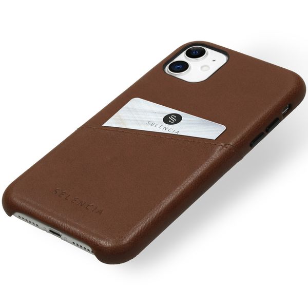 Selencia Vayu Vegan Lederen Backcover iPhone 11 - Bruin