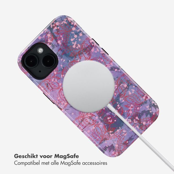 Selencia Vivid Backcover met MagSafe Apple iPhone 14 - Fresh Paint Flower Orange