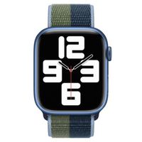 Apple Sport Loop band Apple Watch Series 1 t/m 10 / SE / Ultra (2) (44/45/46/49 mm) - Abyss Blue/Moss Green