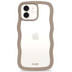 Holdit Wavy Case Apple iPhone 12 (Pro) - Mocha Brown / Transparent