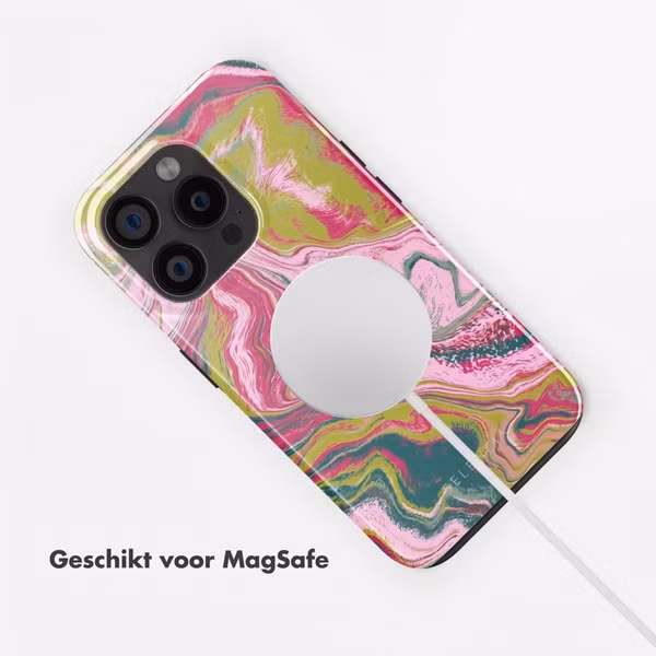 Selencia Vivid Backcover met MagSafe Apple iPhone 15 Pro - Marble Pink