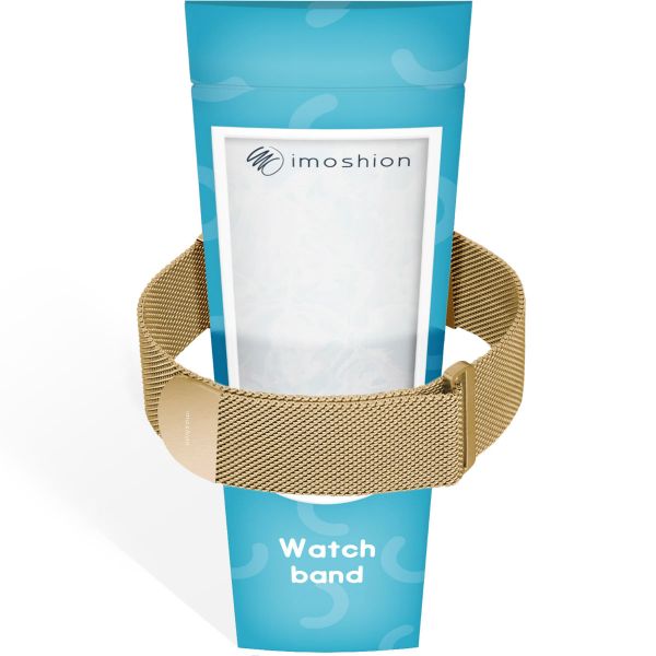 imoshion Milanees magnetisch bandje Apple Watch Series 1 - 11 / SE / Ultra (44/45/46/49 mm) - Maat M - Goud