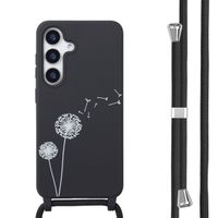 imoshion Siliconen design hoesje met koord Samsung Galaxy S25 - Dandelion Black