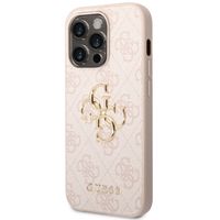 Guess 4G Metal Logo Backcover iPhone 14 Pro - Roze