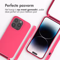 imoshion Siliconen hoesje met koord Apple iPhone 14 Pro - Fluor Roze