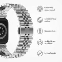 Selencia Jubilee stalen bandje Apple Watch Series 1 t/m 9 / SE (38/40/41 mm) | Series 10 / 11 (42 mm) - Zilver