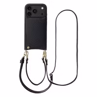 Selencia Nova Telefoonhoes met Koord en Pashouder Apple iPhone 18 Pro / 17 Pro - Zwart