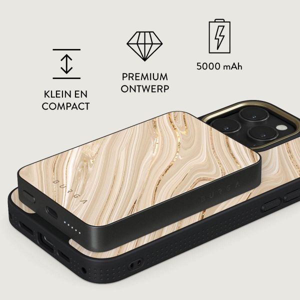 Burga Magnetic Powerbank 5.000 mAh - Geschikt voor MagSafe en Qi2 - Full Glam / Gunmetal