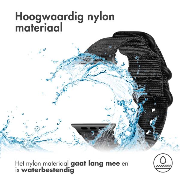 imoshion Nylon bandje Apple Watch Series 1-9 / SE - 38/40/41 mm / Series 10 - 42 mm - Zwart