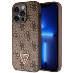 Guess 4G Logo Triangle Strass Backcover Apple iPhone 15 Pro - Bruin