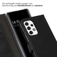 Selencia Echt Leren Bookcase Samsung Galaxy A53 - Zwart