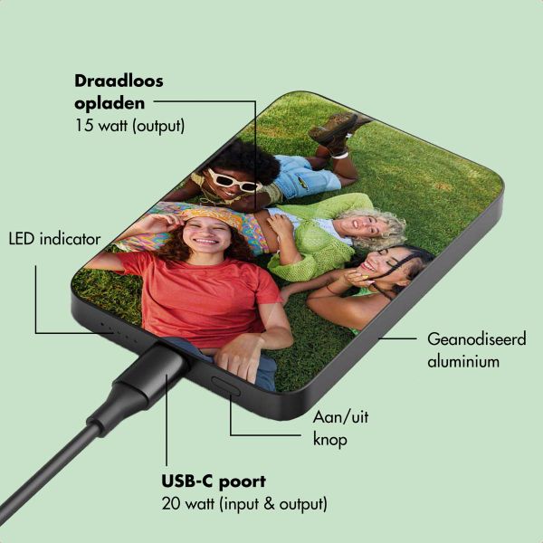 Ontwerp je eigen MagSafe Powerbank 5000 mAh - Black