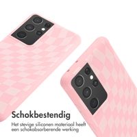 imoshion Siliconen design hoesje met koord Samsung Galaxy S21 Ultra - Retro Pink