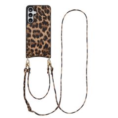 Selencia Nova Telefoonhoes met Koord en Pashouder Samsung Galaxy S25 FE - Leopard