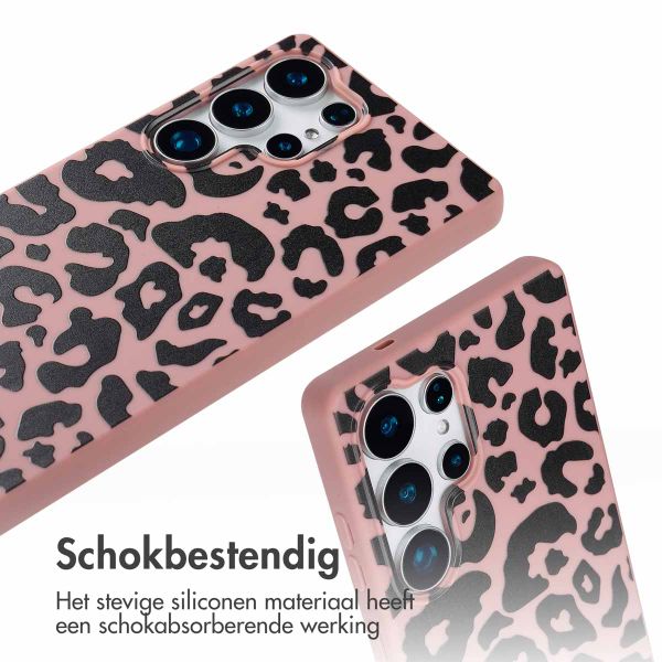 imoshion Siliconen design hoesje met koord Samsung Galaxy S25 Ultra - Animal Pink