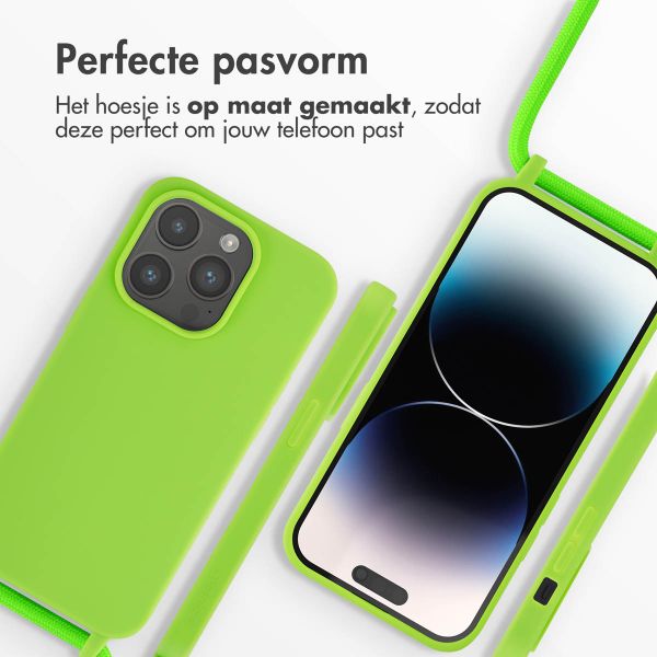 imoshion Siliconen hoesje met koord iPhone 14 Pro - Fluor Groen