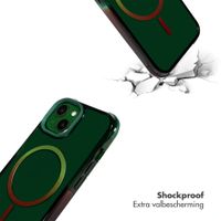 Selencia Gradient Backcover met MagSafe Apple iPhone 13 - Groen / Bruin