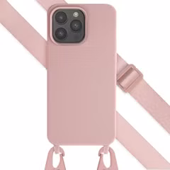 Selencia Siliconen hoesje met afneembaar koord Apple iPhone 15 Pro Max - Sand Pink