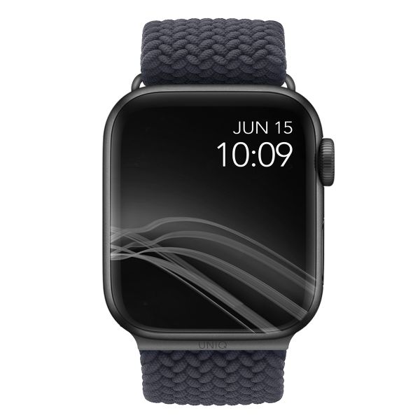 Uniq Aspen Braided bandje Apple Watch Series 1 t/m 9 / SE (38/40/41 mm) | Series 10 / 11 (42 mm) - Granite Grey