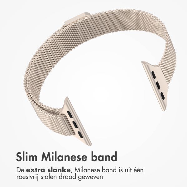 imoshion Slim Milanees bandje Apple Watch Series 1 t/m 9 / SE (38/40/41 mm) | Series 10 (42 mm) - Sterrenlicht