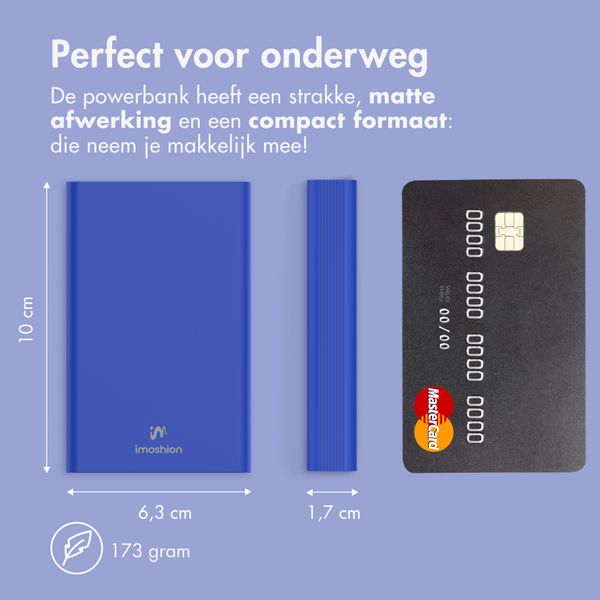 imoshion Ultra Series Aluminium Powerbank 10.000 mAh - Quick Charge en Power Delivery - Cobalt Blue
