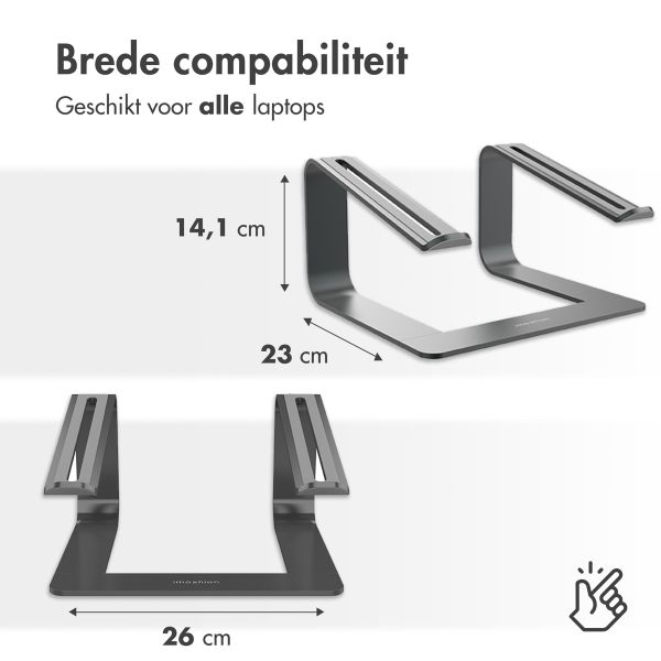 imoshion Aluminium Laptop Stand - Laptop standaard - Bureau - Universeel - Donkergrijs