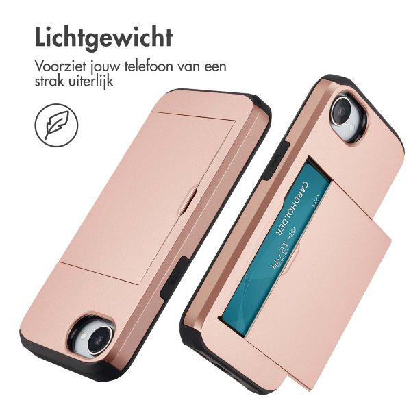 imoshion Backcover met pasjeshouder iPhone 16e - Rosé Goud