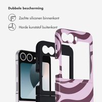 Selencia Vivid Backcover Samsung Galaxy Z Flip 6 / Flip 7 FE - Wavy Swirl Pink Plum