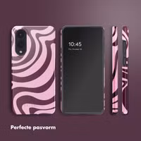 Selencia Vivid Backcover Samsung Galaxy S25 Edge - Wavy Swirl Pink Plum