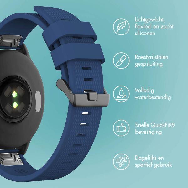 imoshion QuickFit® Siliconen bandje  - Garmin 22 mm aansluiting - Donkerblauw